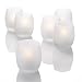 Set of 12 Grande Hurricane Votive Candle Holders, Frosted Glass