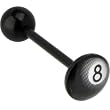 Bioplast Black 8 Ball Logo Barbell Tongue Ring