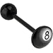 Bioplast Black 8 Ball Logo Barbell Tongue Ring
