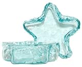 Spanish Recycled Textured Glass Small Star Bowl 7"Dx2"H Set of Two