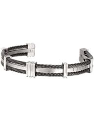 Titanium Bracelet with Black Cable 08.50 Inch olished Tb748