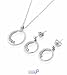 10K White Gold 0.10ct Diamond Pendant & Earrings Set