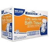 Marathon 2 Ply Jumbo Roll Bath Tissue Toilet Paper Case 6 Rolls - 6,000 Ft. Marathon 2 Ply Jumbo Roll Bath Tissue Toilet Paper Case 6 Rolls - 6,000 Ft.