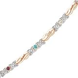 Hugs & Kisses Mothers Name & Birthstone Bracelet - Personalized Jewelry