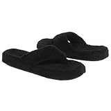 IMAGE OF ACORN Women's New Spa Thong Slipper,Black,Large (US Women's 8-9 M)