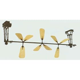 Palmetto Black Ceiling Fan With Oar Shaped Blades