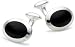 Silver Oval Black Onyx Cufflinks