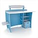 Legaré Multi-Pack Desk+Shelves+Cart in blue and white painted finish