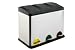 LARGE 45L TRIPLE TOP STAINLESS STEEL PEDAL RECYCLE BIN