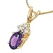 Amethyst Pendant with Round Diamonds on Chain .06cttw