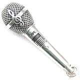 Music Jewelry - Microphone, Charm Medium, Silver