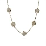 Eve's Addiction Designer Style Vermeil Mother of Pearl Necklace