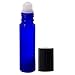 JUVITUS 10 ml Cobalt Blue Essential Oil Travel Roll On (6 Pack) + 2 Clear Pipettes (3 ml) and Clear Travel Bag for Aromatherapy, Perfume, Home and Travel