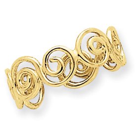 14k Scroll Toe Ring by JewelryWeb