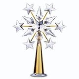 Swarovski Crystal & Gold Star Christmas Tree Topper or Ornament w/ Stand