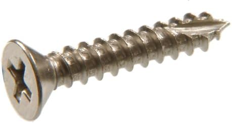 45451 9-Inch x 2-Inch Flat Phillips Wood Screw, Satin Nickel, 15-Pack