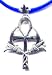 18 Blue Ankh Necklace Sterling Silver Jewelry