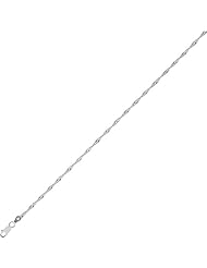 sterling silver rhodium plated 24" 2.0mm polish diamond cut singapore chain with pear shape clasp 24 inches long