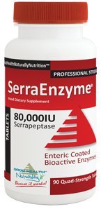 Serra Enzyme 80,000IU Serrapeptase (90 Quad-Strength Tablets)