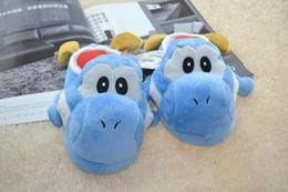 Super Mario Brothers 5Colours Yoshi Blue Slipper Indoor Shoes Yoshi Slippers Plush 11" (1 Pair)