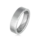 Comfort Fit Flat 6mm Brushed Tungsten Wedding Band (Ring Sizes 8.5 to 12.5)