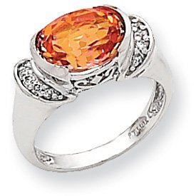 10k White Gold Diamond and Twilight Mystic Topaz Ring - Size 6 - JewelryWeb