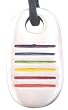 Gay Pride Rainbow Flag Silver Tone Pewter Pendant Necklace