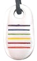 Gay Pride Rainbow Flag Silver Tone Pewter Pendant Necklace
