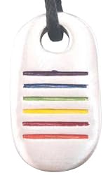 Gay Pride Rainbow Flag Pewter Pendant Necklace