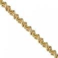 Fancy Womens 14K Gold Hugs n Kisses Bracelet 7 " New