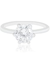 18k White Gold Plated Cubic Zirconia Round Solitaire Engagement Ring (2.35 carats)