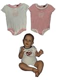 Washington Nationals Baby Girls three pack creeper set, Size= 3 - 6 Months