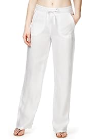 Pure Linen Wide Leg Beach Trousers