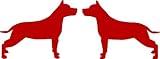 Two opposing silhouettes of an AMERICAN STAFFORDSHIRE TERRIER vinyl decal available in two sizes and many colors. WHOLESALE package of 25 sets of decals. Two opposing silhouettes of an AMERICAN STAFFORDSHIRE TERRIER vinyl decal available in two sizes and many colors. WHOLESALE package of 25 sets of decals.