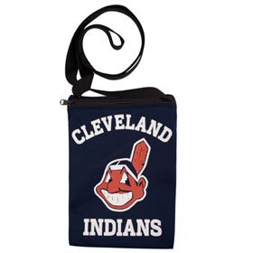 Cleveland Indians Game Day Pouch Quality Screen Printed Team Graphics Zipper Closure Nylon Strap