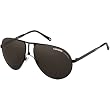 Carrera 1/S Adult Aviator Full Rim Sports Sunglasses - Semi Matte Black/Brown Gray