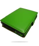 GRÜNE Tasche ( Echtleder ) für Asus eee PC 700/701 - Book Type