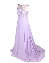 V-neck Chiffon/Polyester Lace Backless Beaded Sequined Evening Dress/Prom Dress/Wedding Dress 