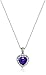 Amazon Collection Platinum-Plated Sterling Silver Gemstone & White Topaz Halo Heart Pendant Necklace, 18