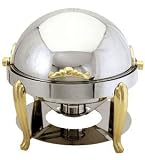 8 QUART SOLID BRASS ACCENTED CHAFER CHAFING DISH
