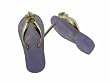 Lavender Jade Flip Flop Plumeria Strap Sandal Earrings, 14k Gold