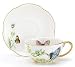 Porcelain Butterfly Teacup And Saucer Set With Gold Trim Fine Dining And Table Decor