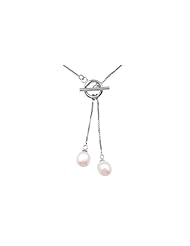 Blue Pearls - White Pearl Necklace Dual - BPS 1230 O Blanc