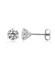 14k White Gold Round Diamond Stud Martini Earrings (0.25 cttw F-G Color, SI2 Clarity)