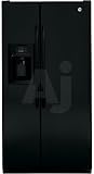Review GE  / GE GSF25XGWBB 25.4 cu. ft. Side-by-Side Refrigerator with 3 Glass Shelves, Clear Gallon Door Storage, 2-Stack Drawer System and External Ice/Water Dispenser: Black