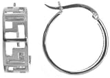  : Signature Greek Key Hoop Earring STERLING SILVER