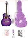 SX FG1K CPP Purple Acoustic Guitar Package w/Carry Bag, and Instructional DVD