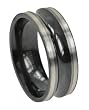 Zirconium Ring Black Ring with High Polish - 8mm Width