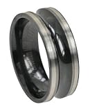 Zirconium Ring Black Ring with High Polish - 8mm Width