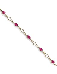14k Diamond And African Ruby Bracelet